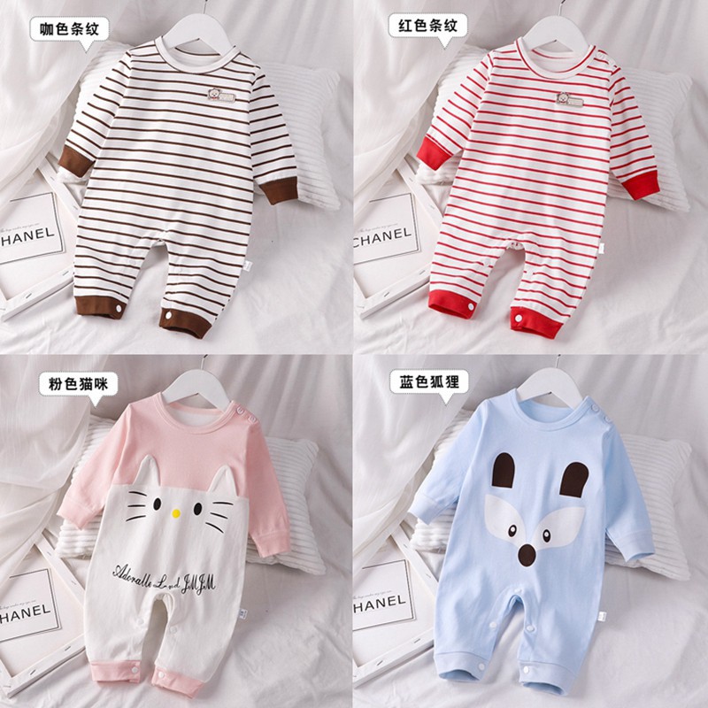 Newborn Baby Jumpsuits Children Kids Boy Girl Cotton Fashion Cute Print