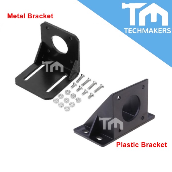 Plastic,57mm — Plastic / Metal Nema Stepper Motor Size 42 (for Nema 17) / Size 57 for (Nema 23) Solid L-Bracket Holder Mounting