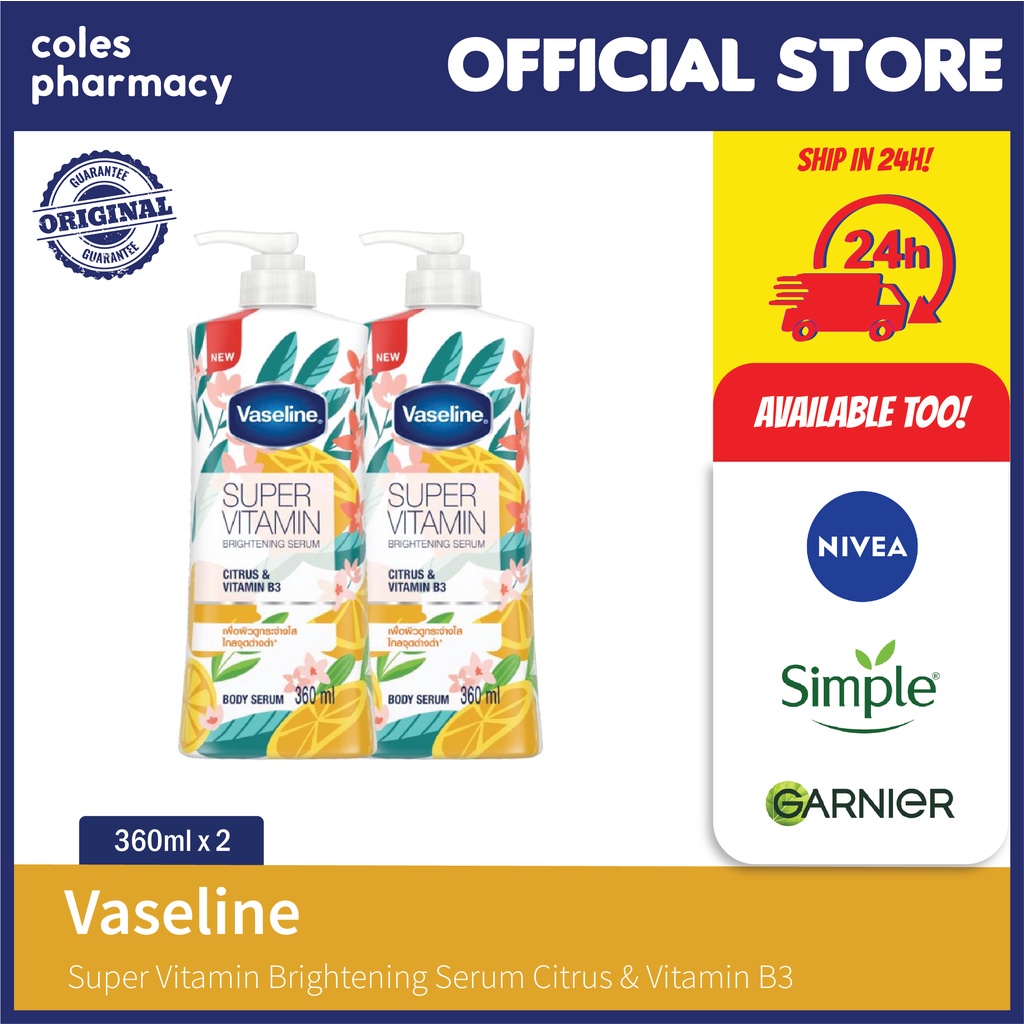 Vaseline Super Vitamin Brightening Serum Citrus & Vitamin B3 (360ml x 2