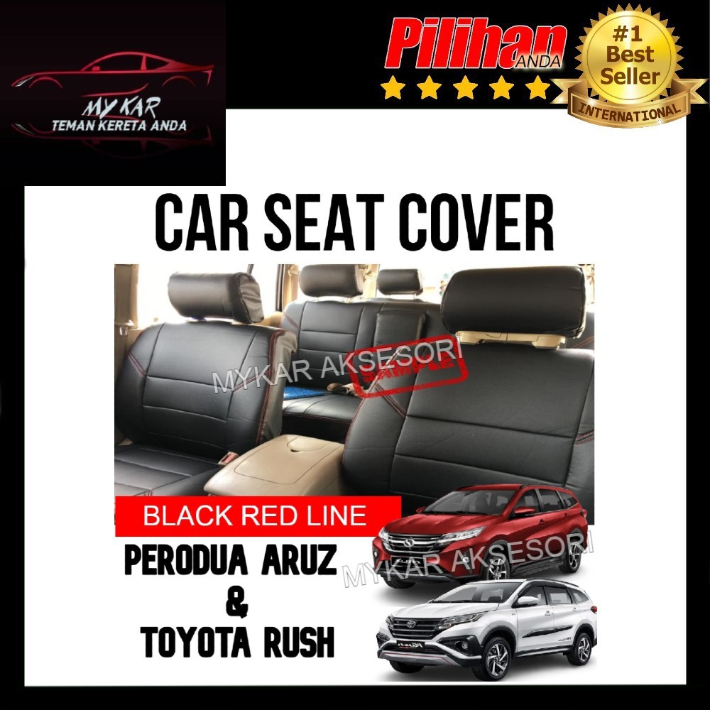 PERODUA ARUZ & TOYOTA RUSH Car Seat Cushion Cover PVC Black Colour ...