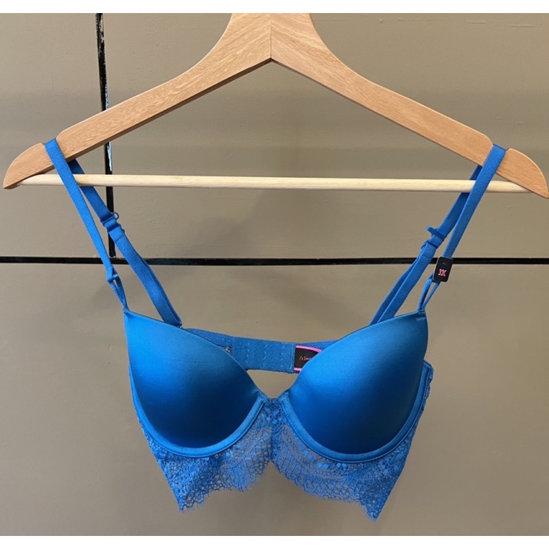 Royal Blue Lace Push Up Bra Set 32C