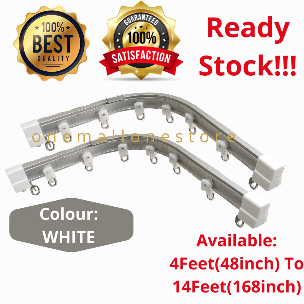 Curve Railing Aluminium Curtain Complete Set / Dibengkokkan Track