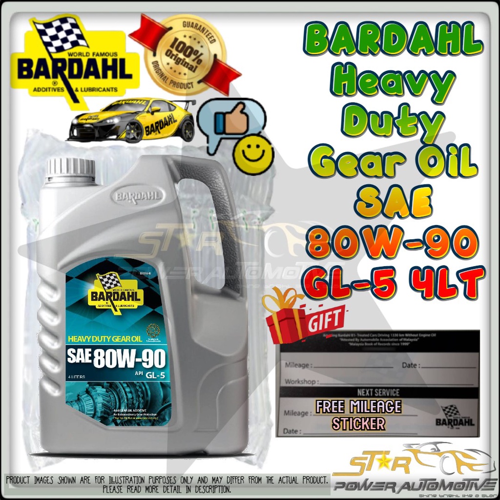 BARDAHL Multigrade Heavy Duty Superior Gear Oil SAE 80W-90 80W90 GL-5 ...
