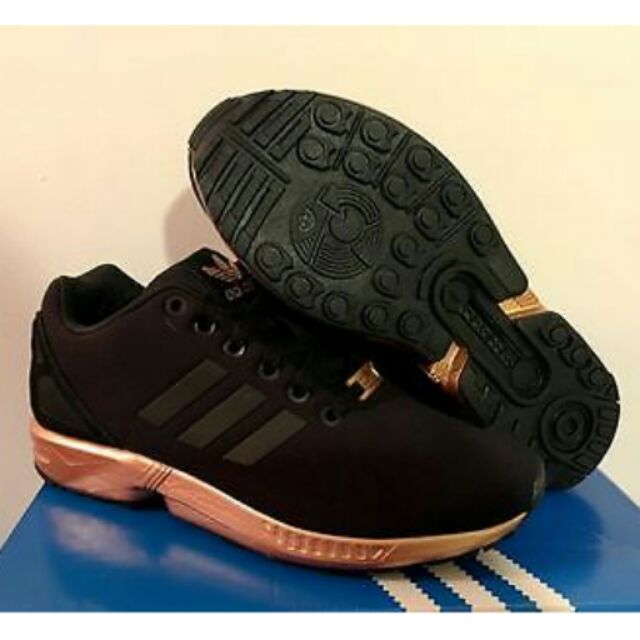 Adidas black gold shoes zx flux hotsell