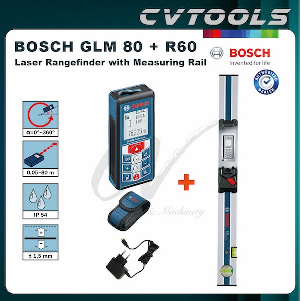BOSCH GLM80 PROFESSIONAL LASER RANGEFINDER WITH R60 BOSCH DIGITAL