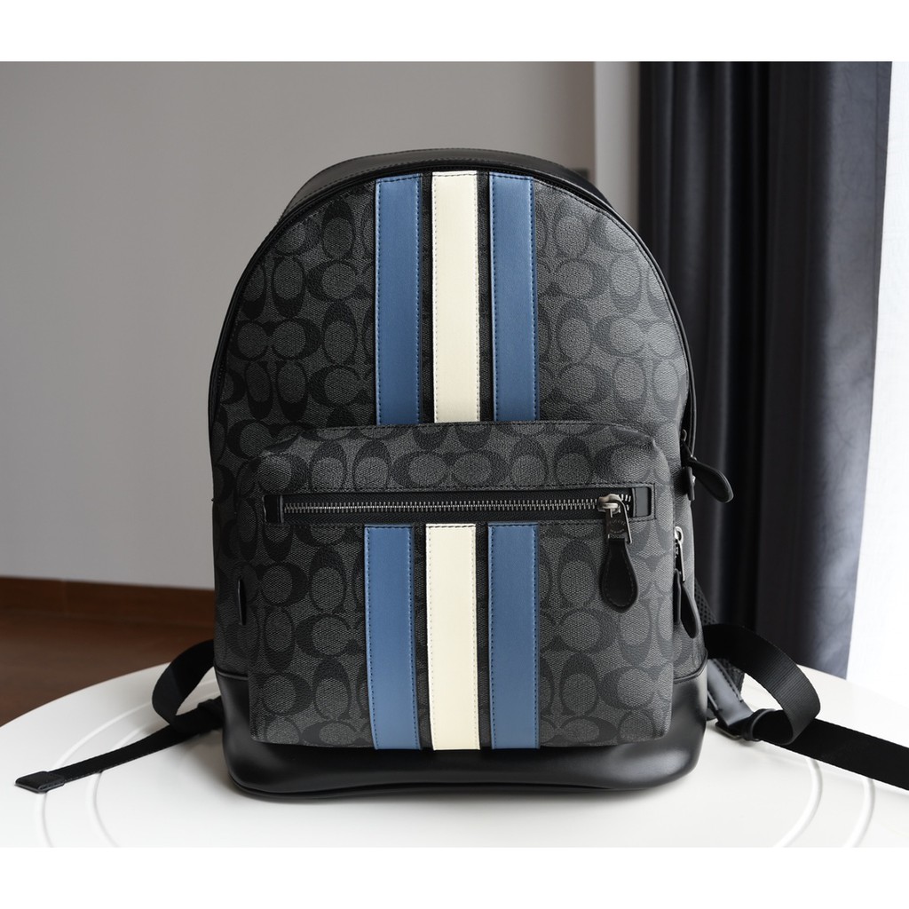 Coach varsity stripe online backpack