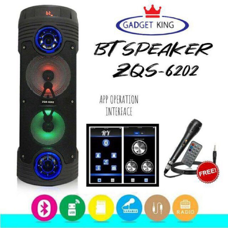Bluetooth Speaker ZQs-6202 ZQS6208 BLUETOOTH SPEAKER KAROKE | Shopee ...