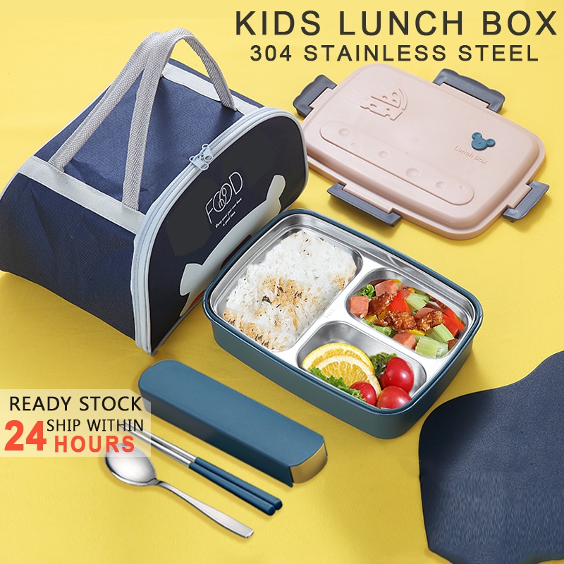 Kid Lunch Box 304 Stainless steel lunch box Student Bento Box Food