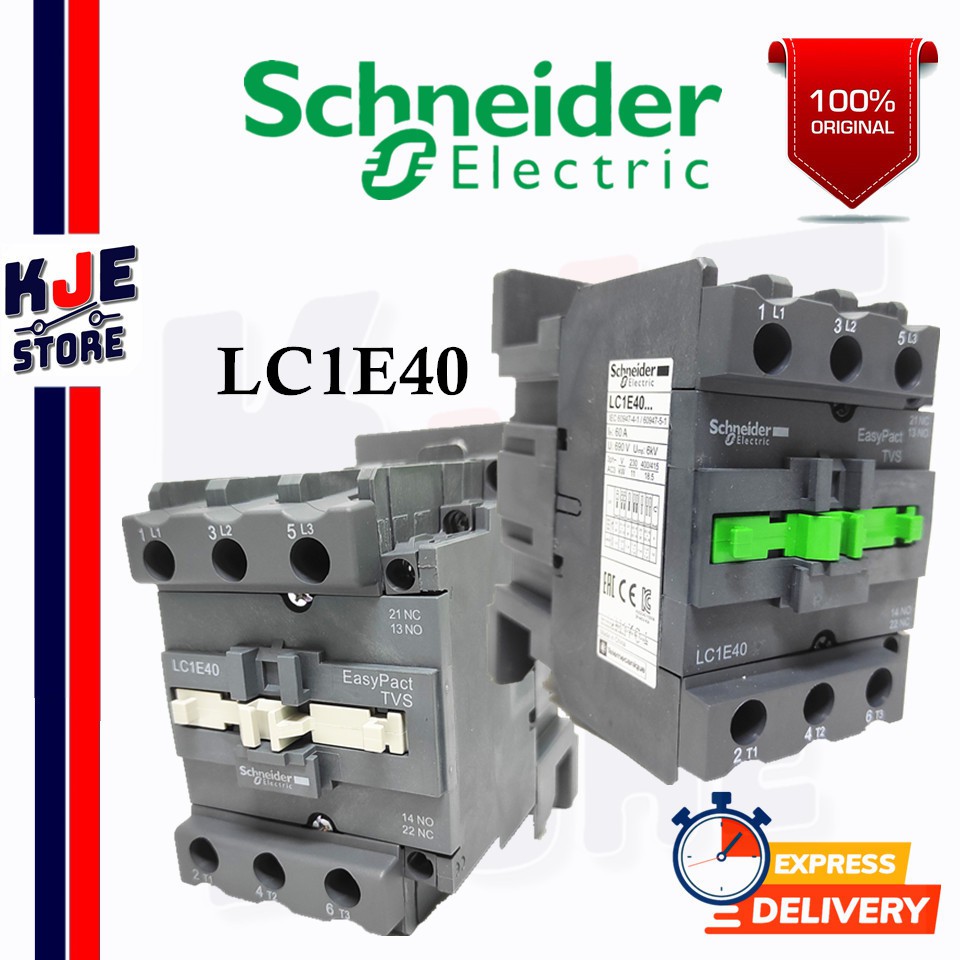 SCHNEIDER LC1E40F5 LC1E40U5 EasyPact TVS 3P 3NO Contactor [Ready Stock ...