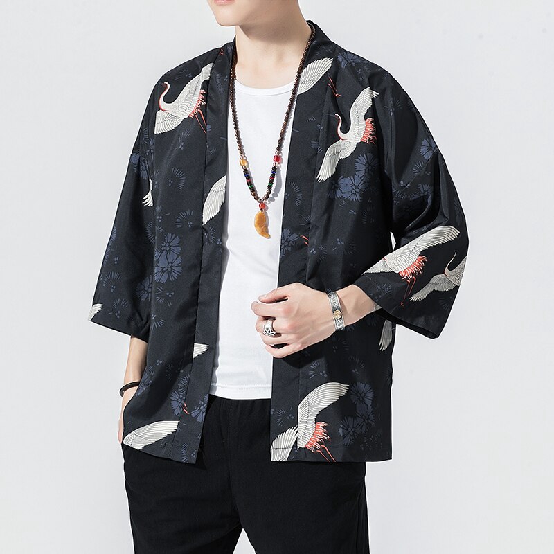 New Autumn Kimono Streetwear Jacket Men Kimono Men Cardigan Japanese Kimono Jacket Man Loose Men Jacket Print Shopee Malaysia