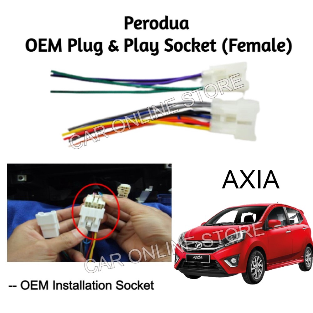 Perodua Axia OEM Plug and Play Socket Cable Player Socket Shopee Malaysia