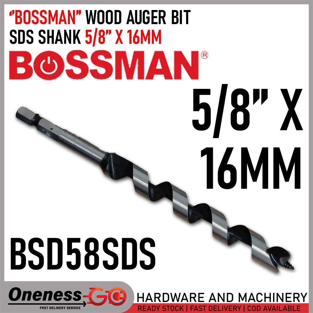 BOSSMAN WOOD AUGER BIT SDS SHANK 5 8 X 16MM CODE BSD58SDS