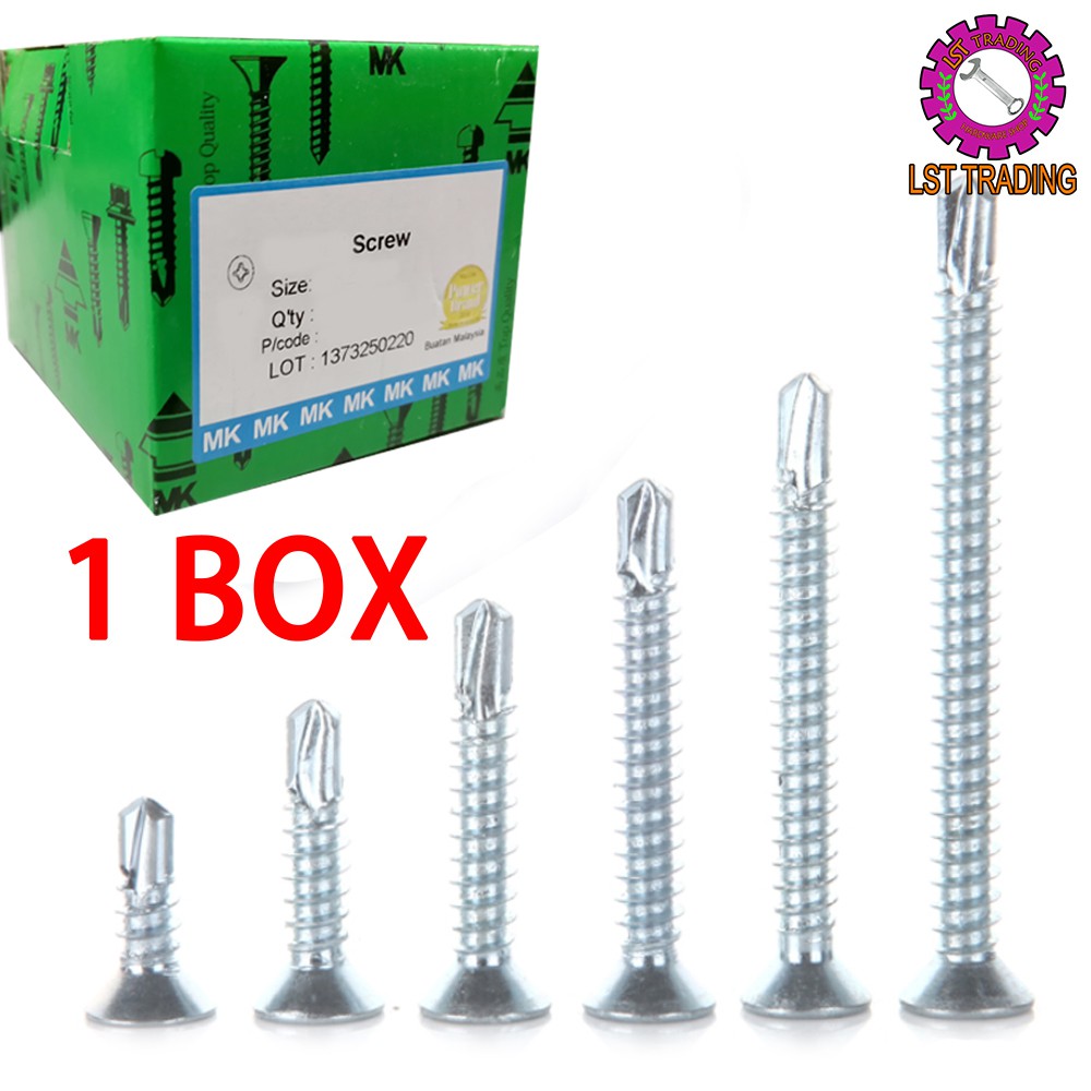 [READY STOCKS] FLAT HEAD SELF DRILLING SCREW (DS-FH ) 1 BOX / SKREW ...