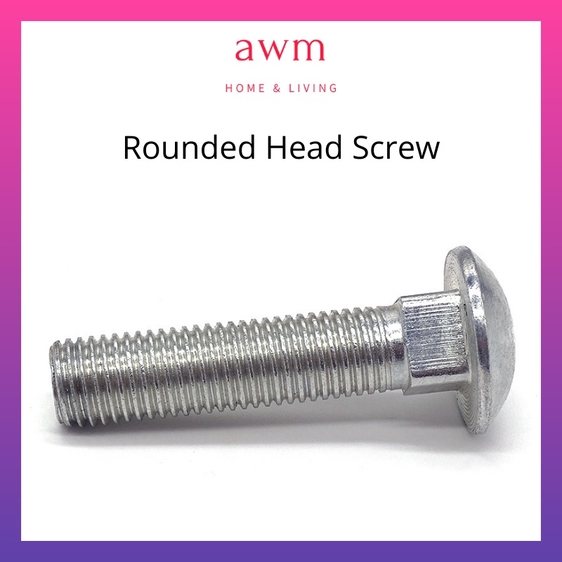 AWM M5 X 15MM Round Head Screw Skru Kepala Bulat 30 biji pcs | Shopee ...