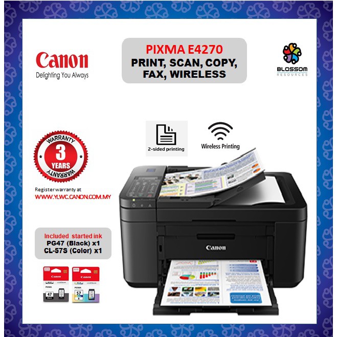 Canon PIXMA E4270 AllInOne WIFI Inkjet Color Printer Shopee Malaysia
