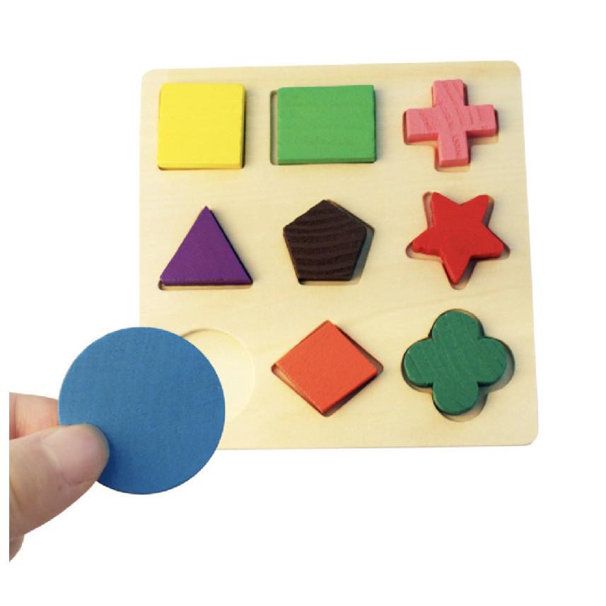 Boo&Bub Kids Wooden Geometry Educational Block Puzzle Montessori Early ...