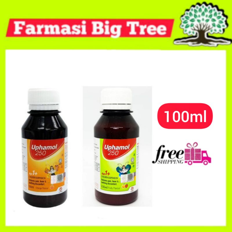 Uphamol 250mg Pcm Suspension 100ml Orange Fruity Favour Ubat Demam