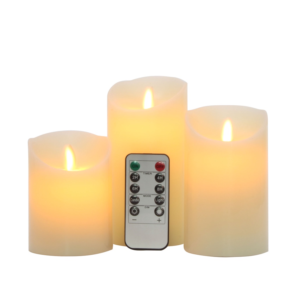 Set of 3 Flameless LED Pillars Candles 4