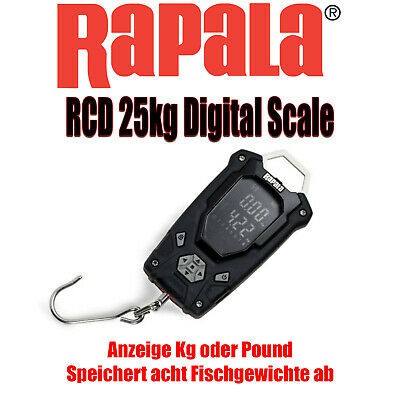 Rapala RCD 25kg Digital Fishing Scales with 8 Weight Storage
