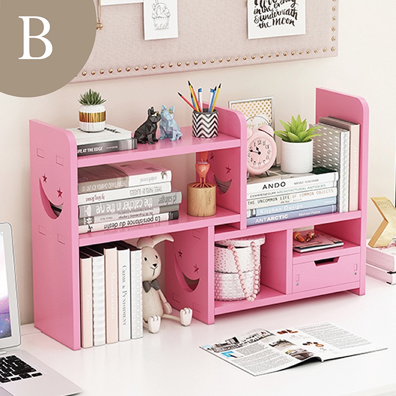 Smiley face design tabletop book rack student desktop storage rack ...