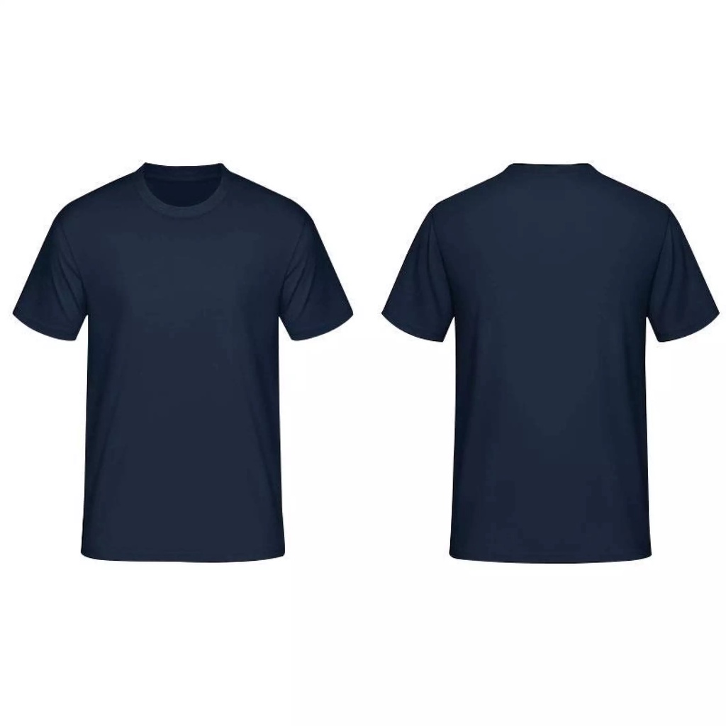 Baju TShirt Round Neck NAVY BLUE Unisex Men Shirt Women Shirt Kain Cotton High Quality Shopee Malaysia