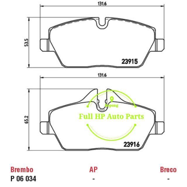 Original Brembo Brake Pad Mini Cooper S F55 F56 Shopee Malaysia