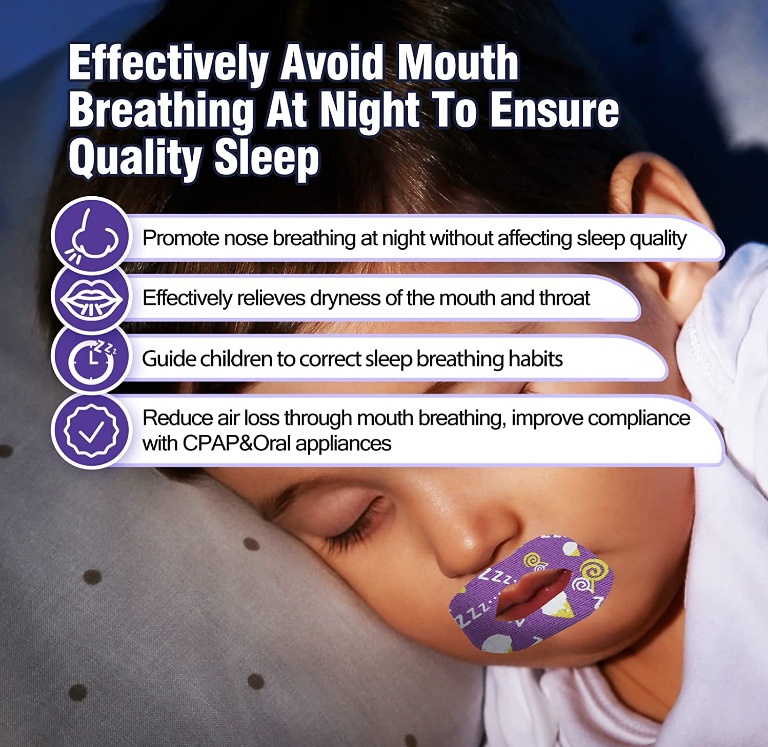 30pcs/Box Anti Snore Mouth Tape Suffocation Sleep Aid Nose Breath Train ...
