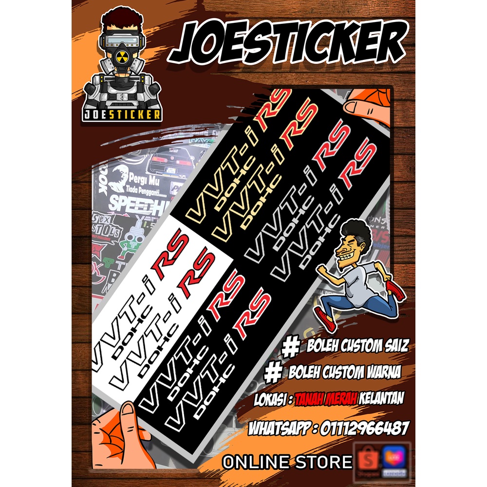 sticker VVTI Doch RS sepasang untuk pintu kereta saiz 2x14 inci ...