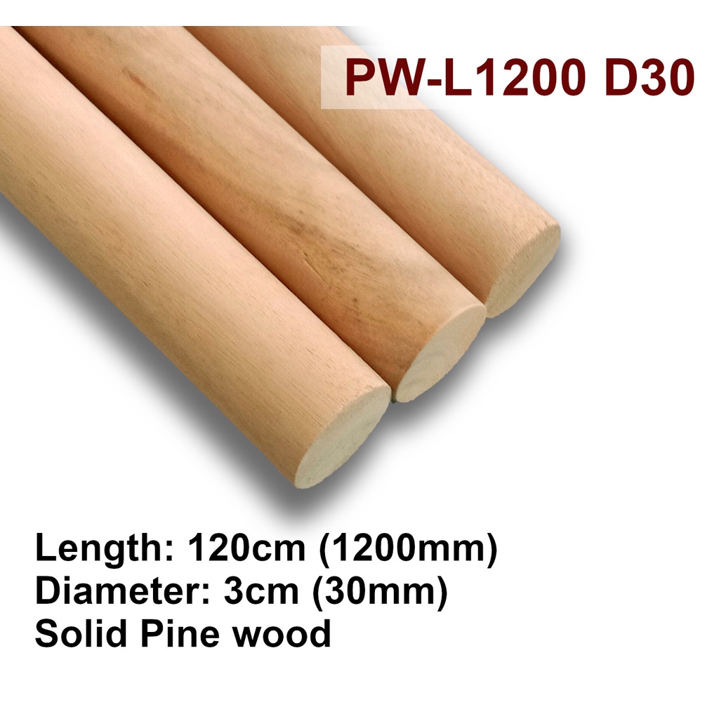 100cm 120cm Length Round Cylinder Pine Wood (松木) Rods Sticks for ...