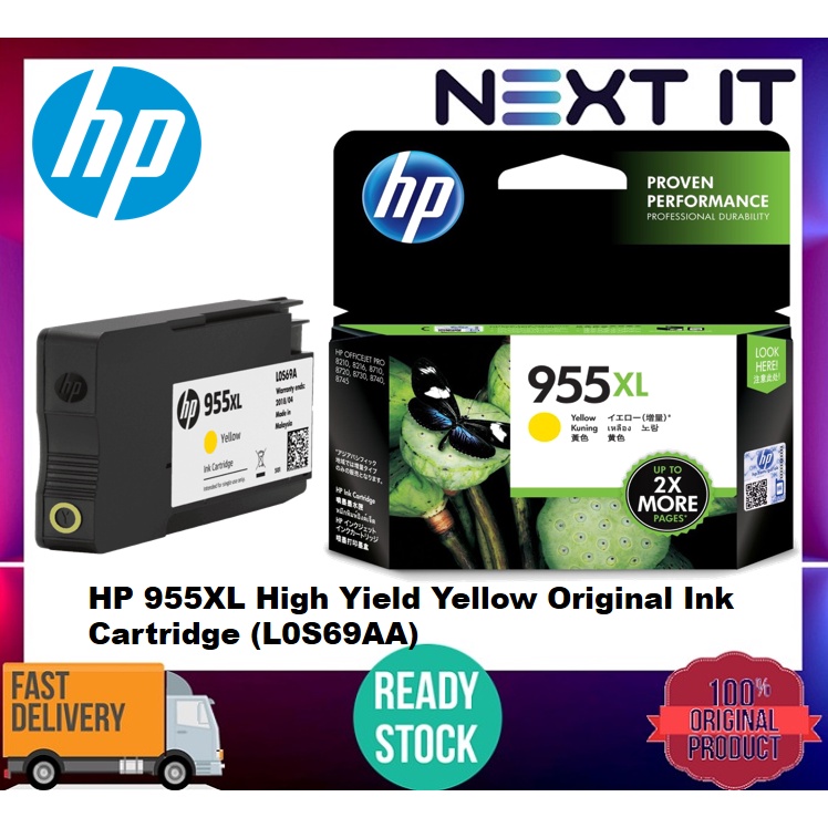 Hp 955xl High Yield Original Ink Cartridgeblackcyanmagentayellow Shopee Malaysia 7731