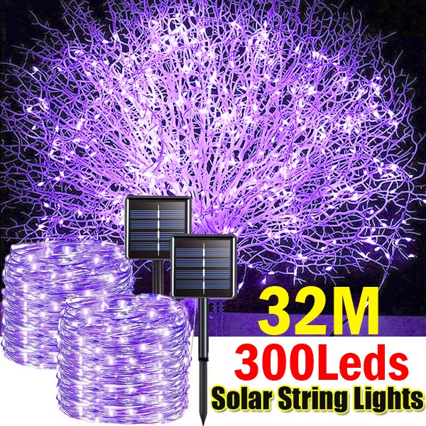 103M/52M/42M/32M/22M/12M/7M Waterproof Solar Raya String Lights 8 Modes