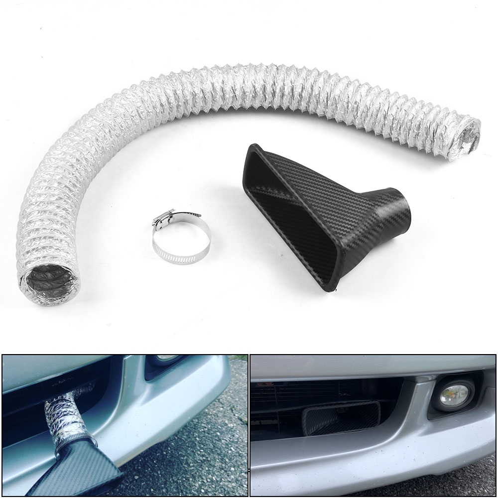 Air Intake Vent Car Front Bumper Grille Inlet Pipe Kit Injection System ...