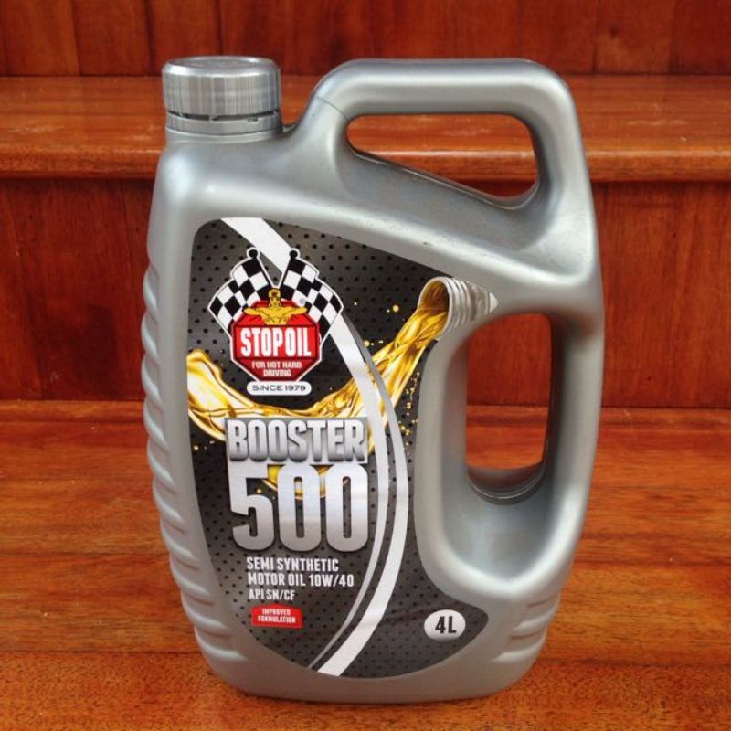 STOP OIL Booster 500 Semi Synthetic Engine Oil 10W-40 (4L) | Shopee ...