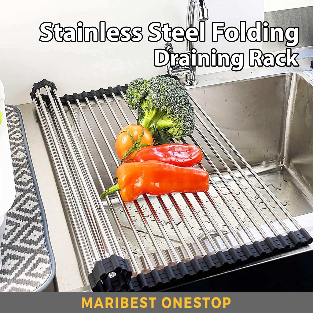 Stainless Steel Rack Foldable Dish Mat Drainer Folding Sink Drain Rack