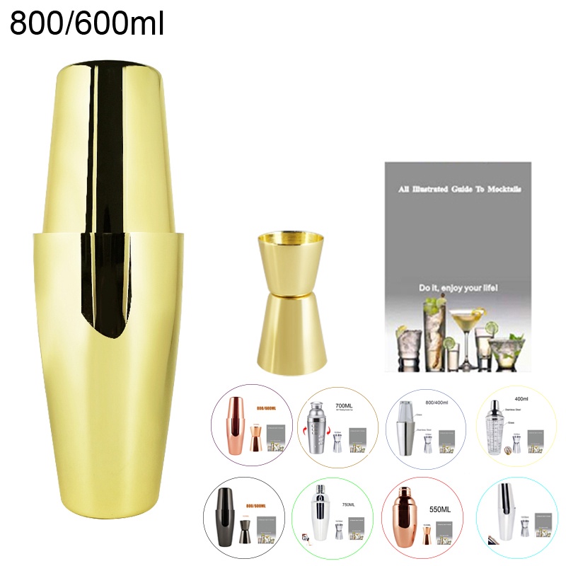 Various Styles of Cocktail Shakers 750ml 750/600ml /750/600ml Gold ...