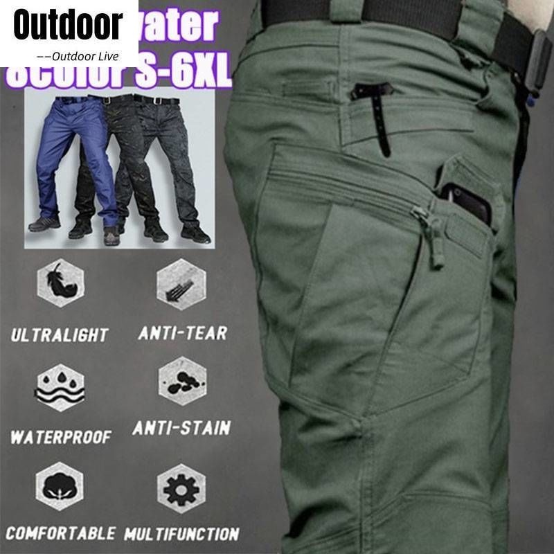 IX7 Waterproof Tactical Cargo Pants for Men with Ripstop Fabric and ...