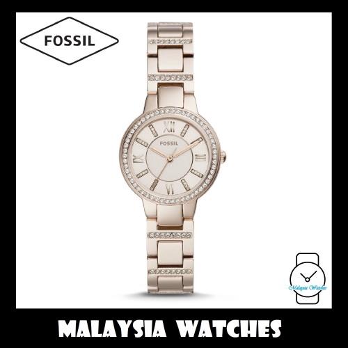 Fossil Women ES4482 Virginia Three Hand Pastel Pink Stainless Steel Watch