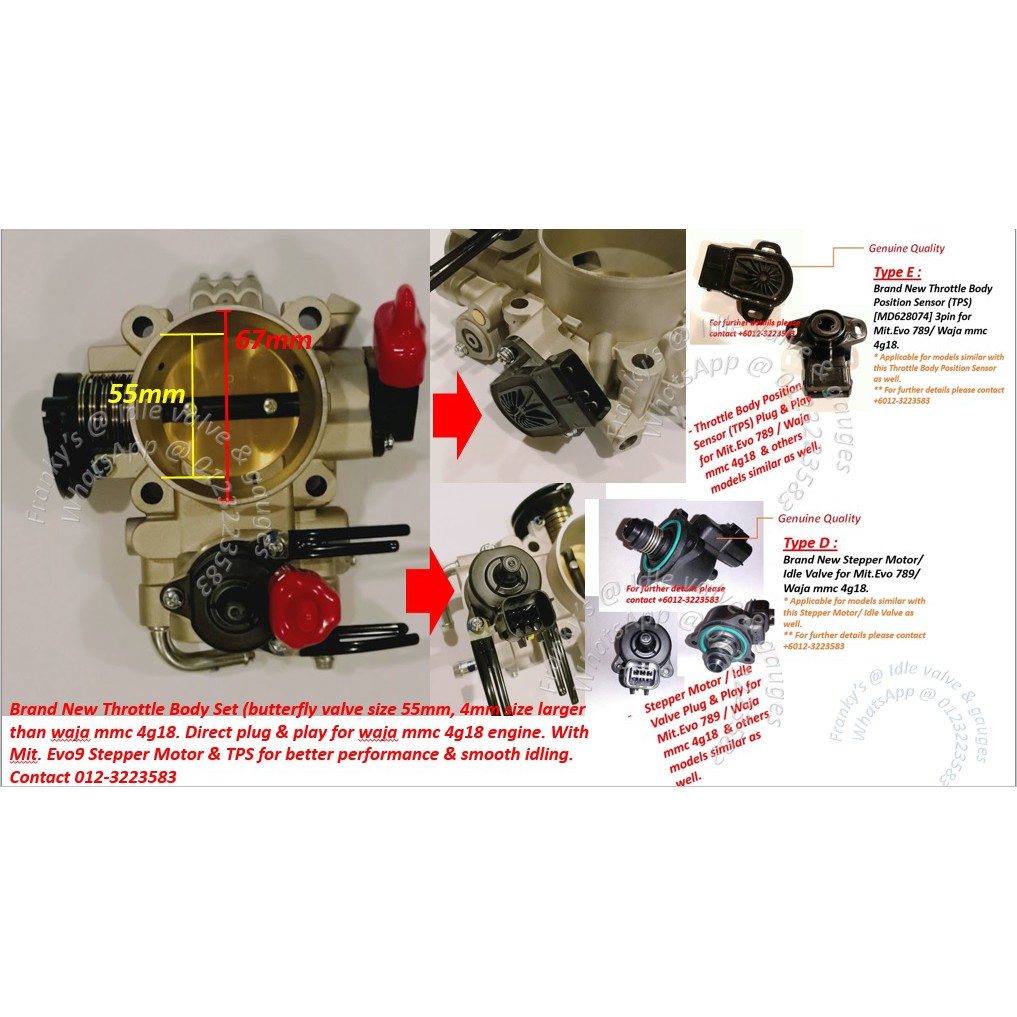 Throttle body Mitsubishi Sesuai Upgrade Bagi Proton waja MMC 4G18