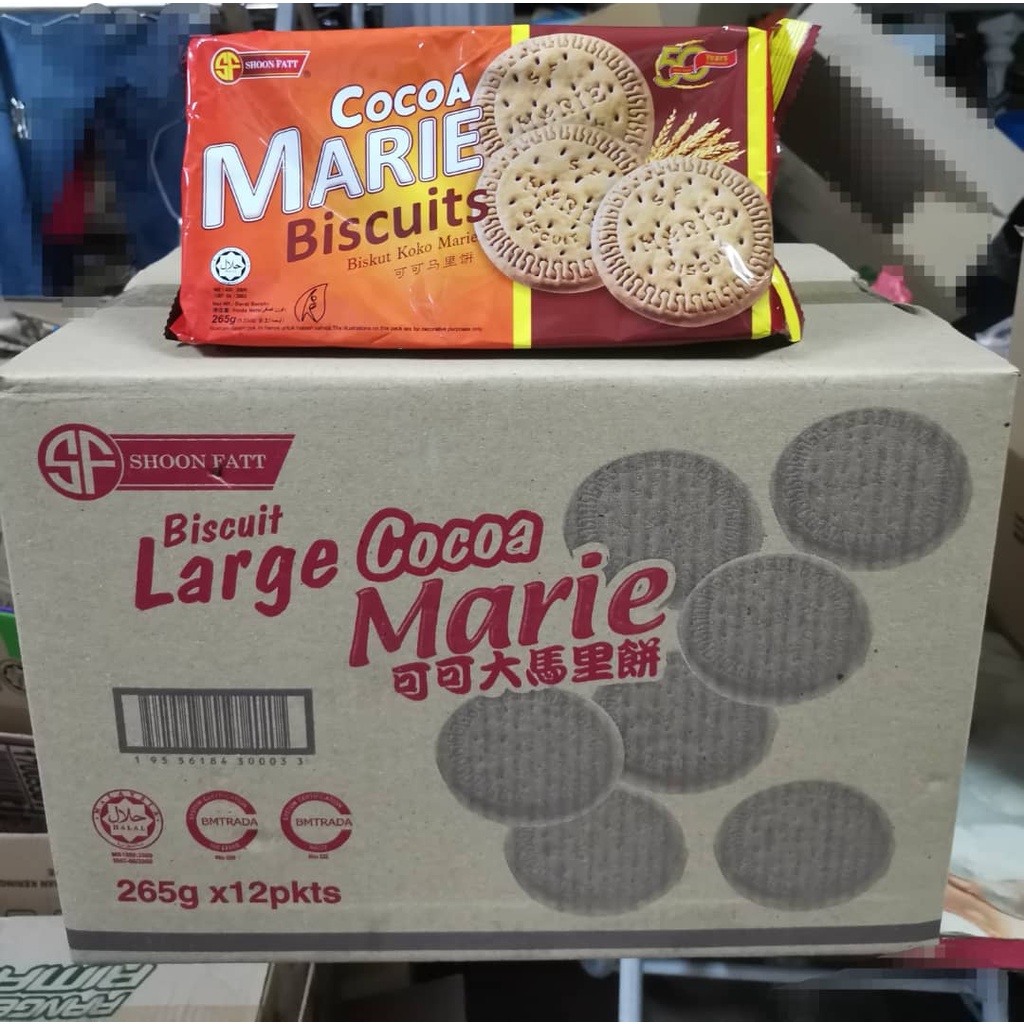 Shoon Fatt Cocoa Marie Biscuits 265gx12pcs (Selling Per Box) | Shopee ...