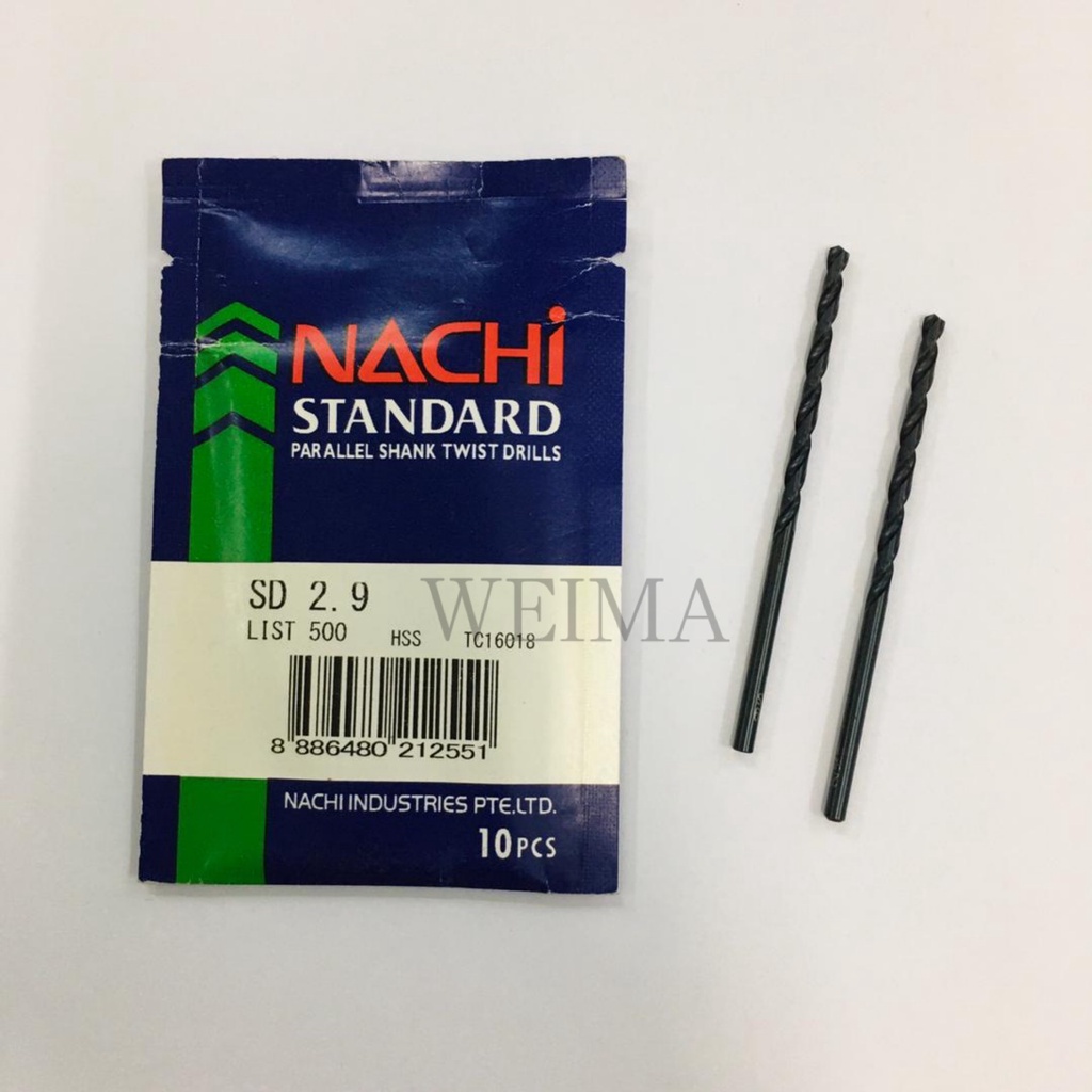 100 Original NACHI HSS STANDARD PARALLEL SHANK TWIST DRILL HSS STRAIGHT SHANK DRILL 2 1MM