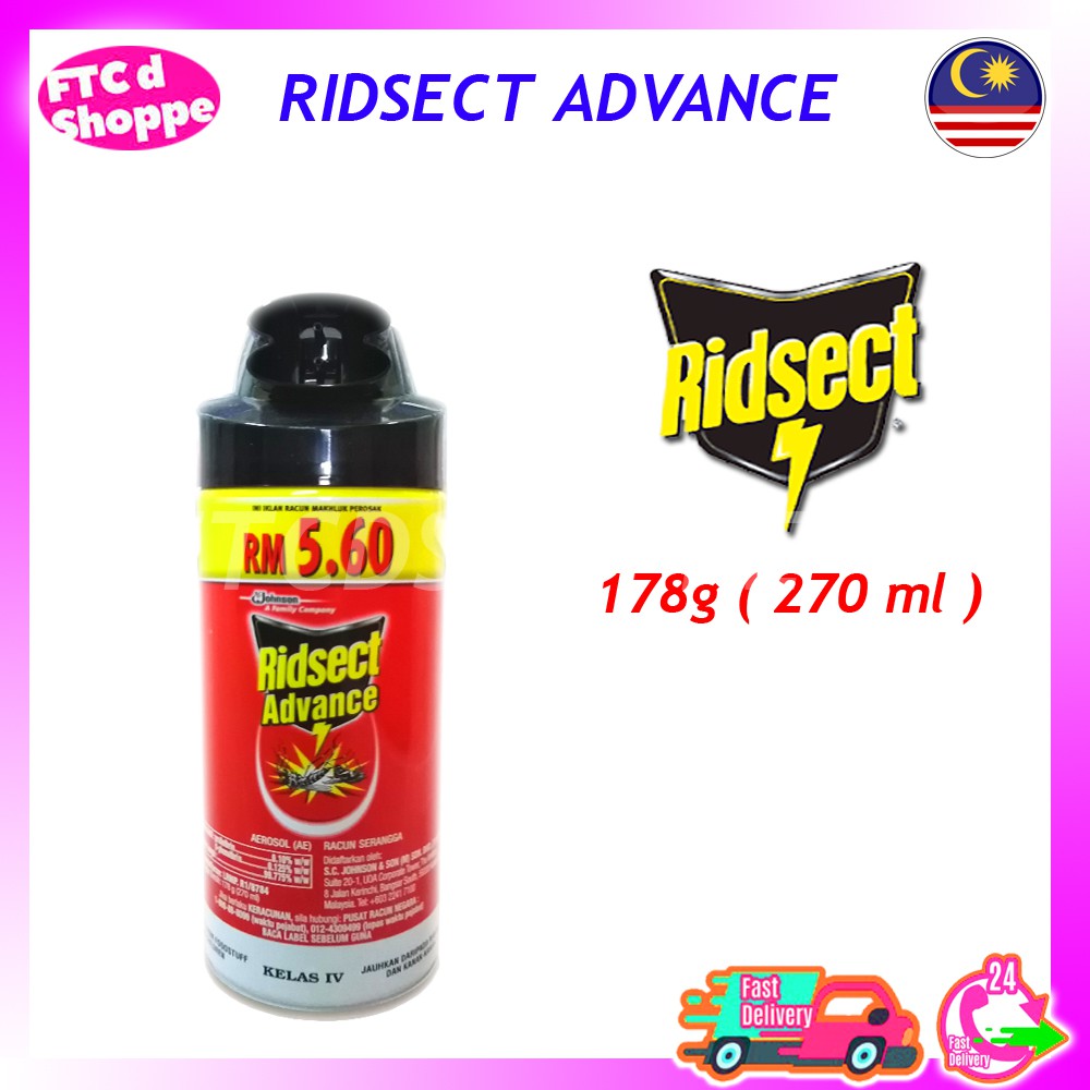 RIDSECT ADVANCE PEST CONTROL 178g Spray Ubat Nyamuk ( 270 ml ) JIMAT ...