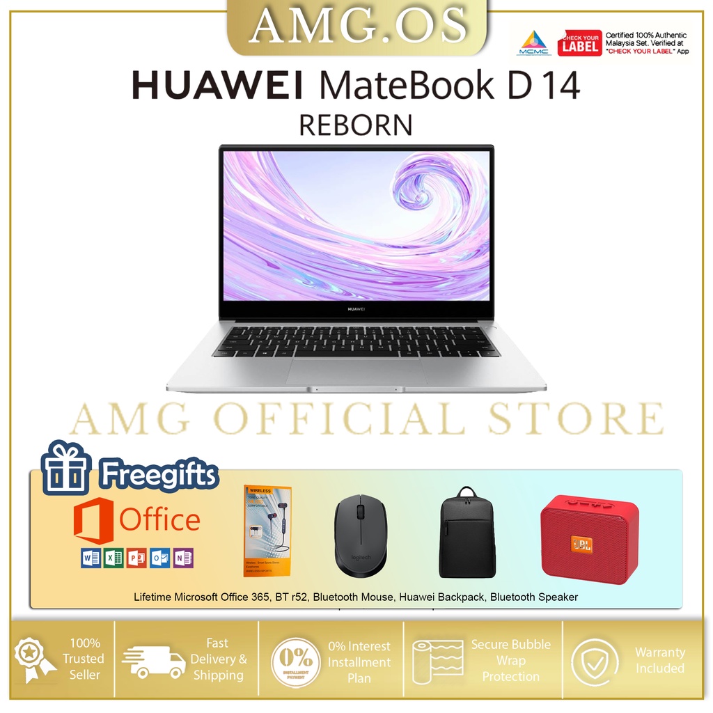 HUAWEI MateBook D14 I3/i5 2021 (8GB+256GB | 8GB +512GB) - 1 Year Huawei ...