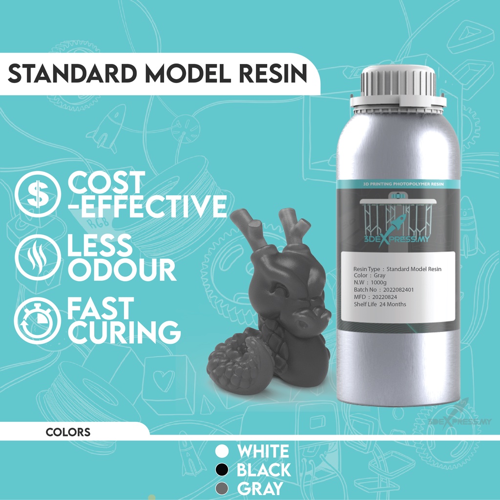 STANDARD MODEL RESIN 1KG / 5KG - Solid Colour