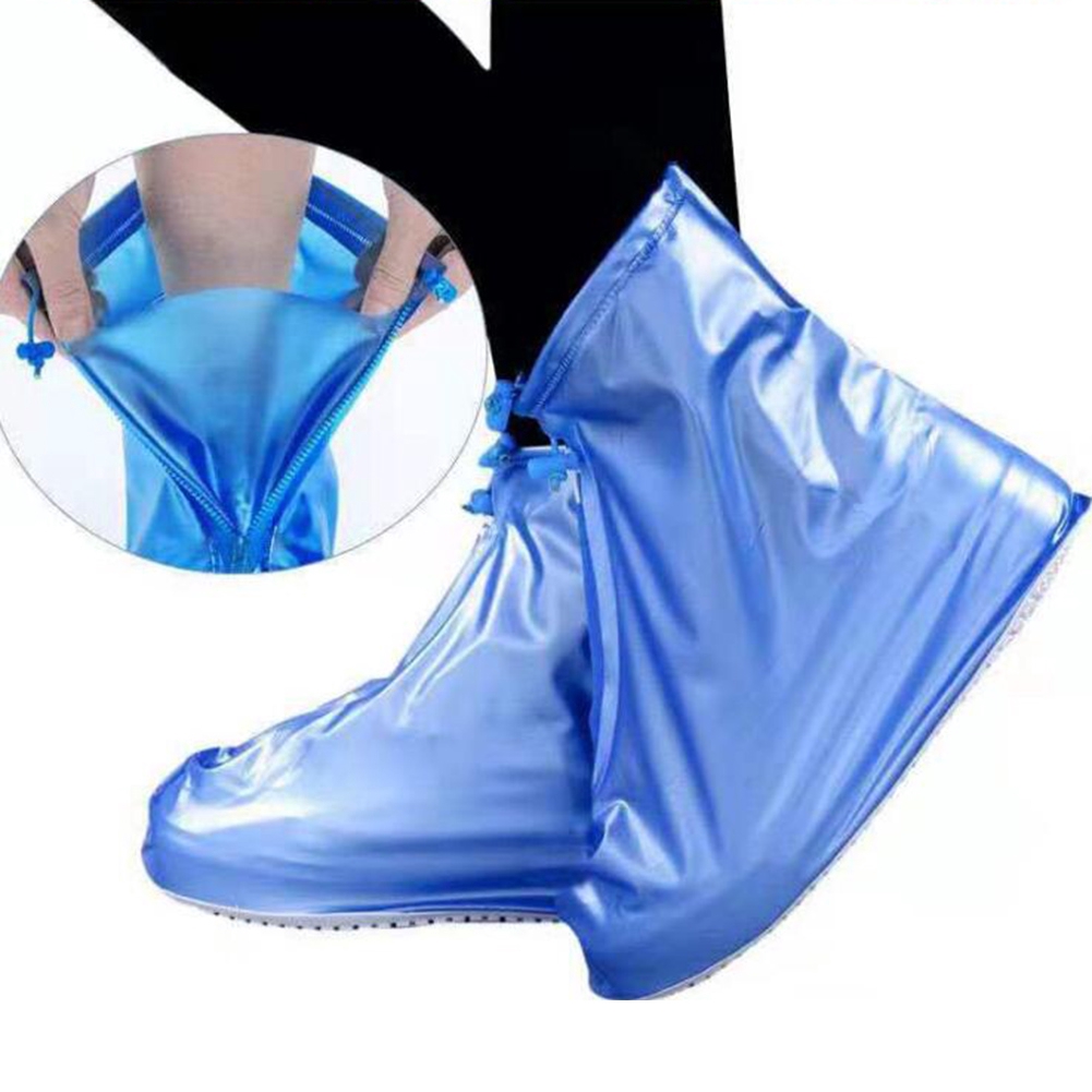 Waterproof Rain Reusable Shoes Cover Slip-resistant Zipper Rain Boots ...