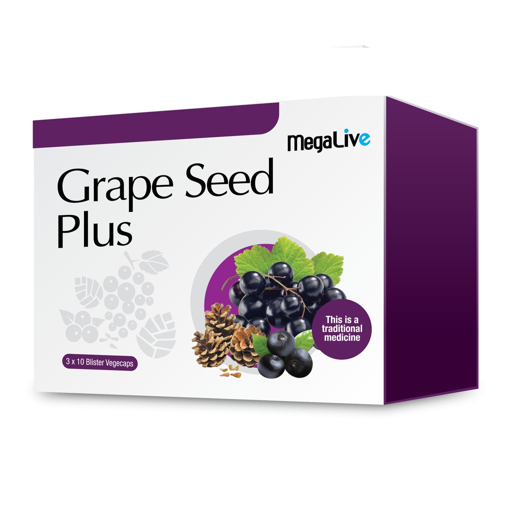 MEGALIVE GRAPE SEED PLUS VEGECAPS (2X30'S+10'S) + GIFT | Shopee Malaysia