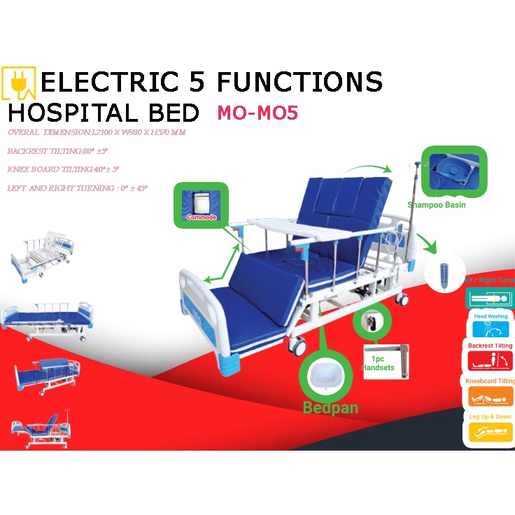 Mobilis Hospital Bed Electric 5 Functions / Katil Hospital Elektrik 5