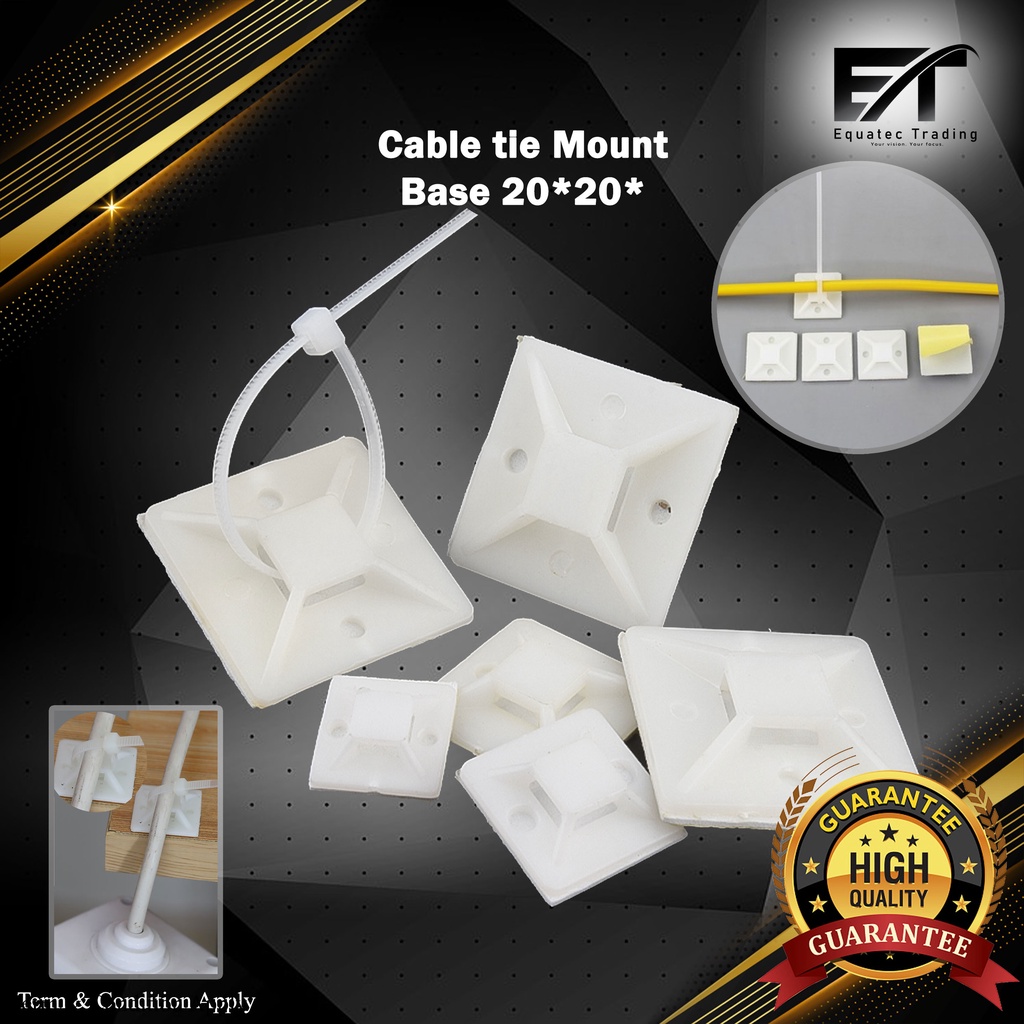 100 Pcs Cable tie Mount Base 19*19*6.8（mm） (White) | Shopee Malaysia