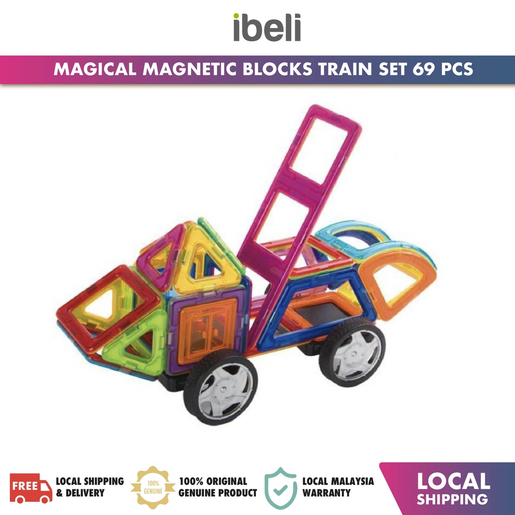 Magical Magnetic Blocks Train Set 69 Pcs | Shopee Malaysia