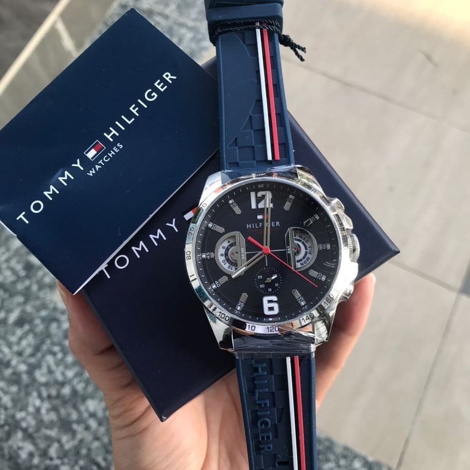 Authentic Tommy Hilfiger Men Decker Blue Dial Silicon Watch 1791476 Jam Tangan Lelaki Shopee Malaysia