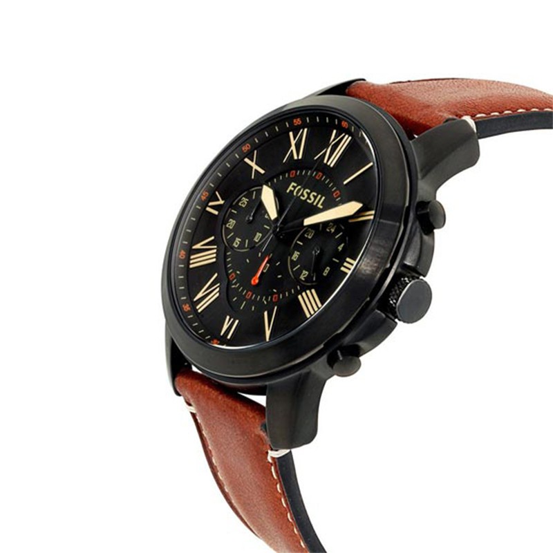 Ready Stock Fossil FS5241 Grant Chronograph Luggage Leather Men Watch Jam Tangan Lelaki Shopee Malaysia